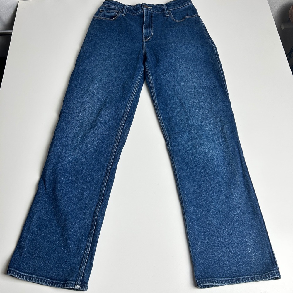 Hollister Ultra High-Rise Dad Jean Medium Wash W28 6R Vintage Stretch Denim